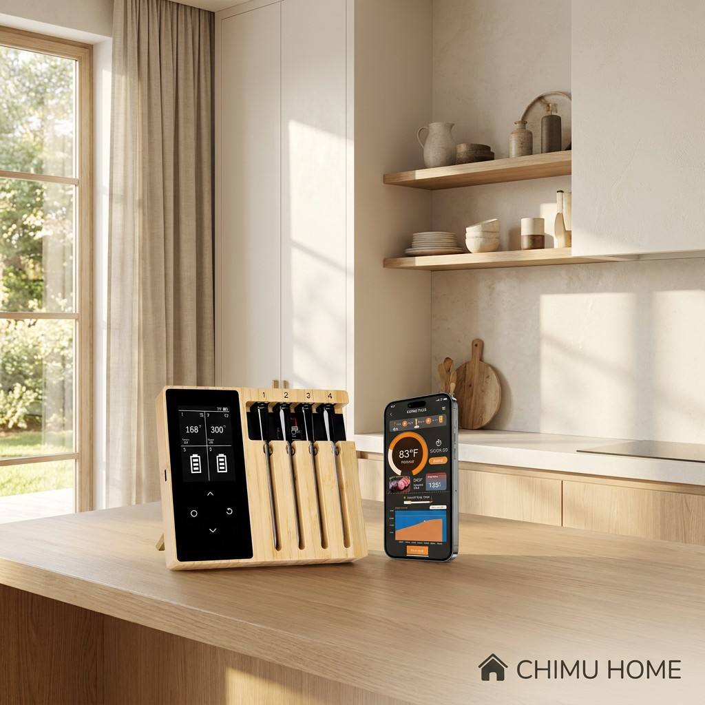 Smart Home Oven - 【CHIMU HOME】Slimme draadloze vleesthermometer Bluetooth-voedselsonde met