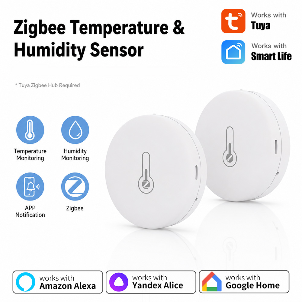 Smart Home Miniature - Tuya Zigbee temperatuur- en vochtigheidssensor Mini-afstandsbedieningsmonitor