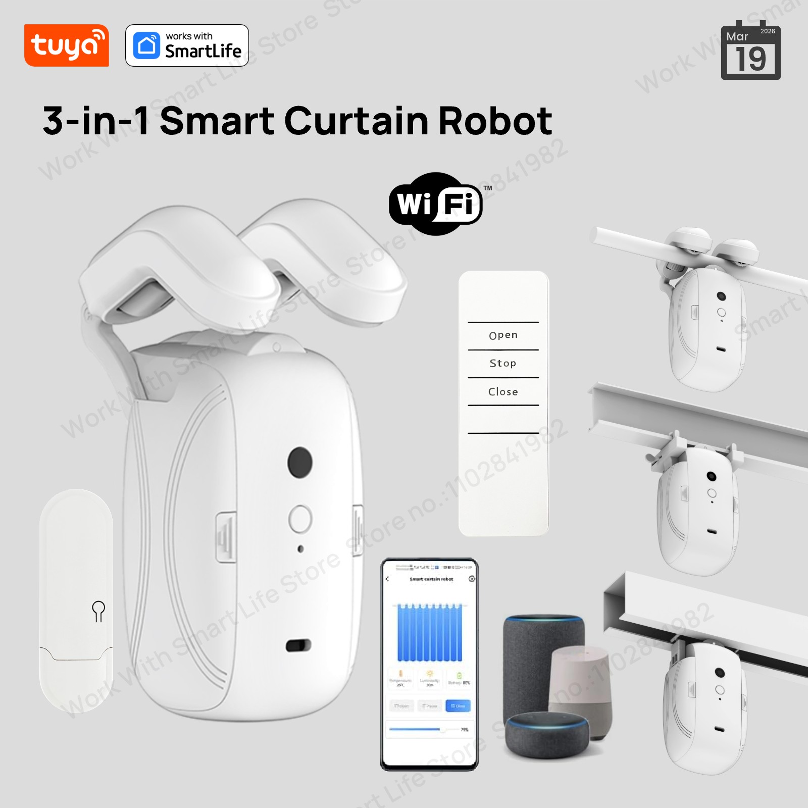 Smart Home Full System - 1/2 stuks Tuya Smart WiFi gordijnrobot