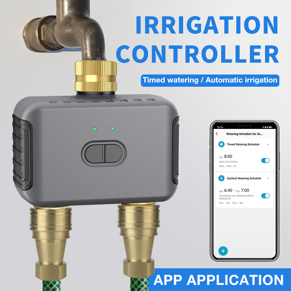 Smart Home Full System - Tuya 2-zone besproeiingstimer Tuin Automatische irrigatiecontroller