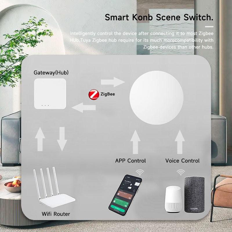 Tuya ZigBee slimme draadloze k - Smart Home Voice Control recensie en prijs