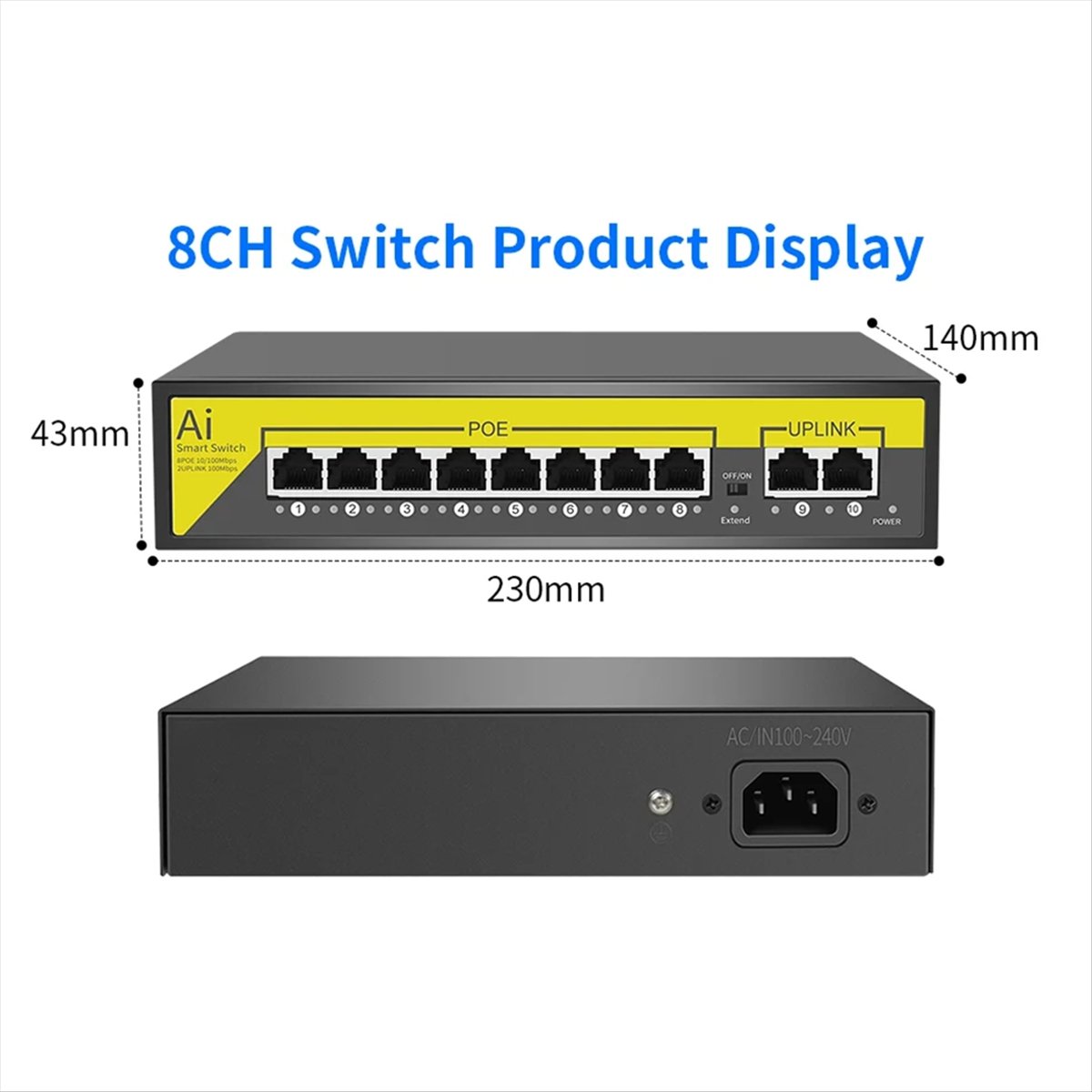 48V 8 Poorten POE Switch Ether - Security Ip Camera recensie en prijs