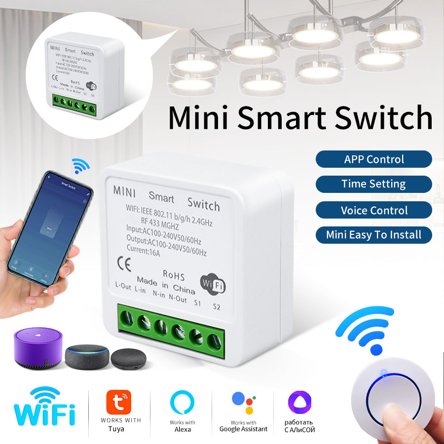 RF433Mhz 16A/20A Tuya WiFi Sma - Smart Home Voice Control recensie en prijs